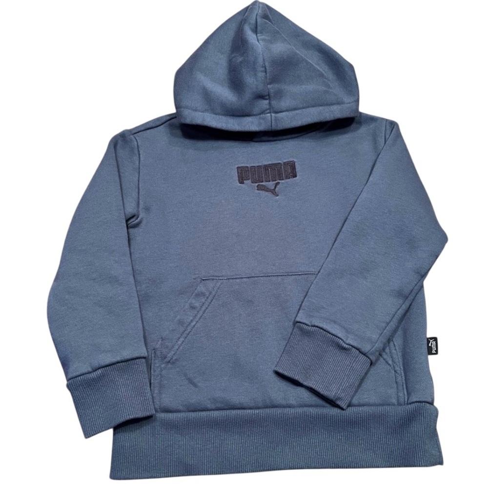 Puma Kids Size XS (5/6) Steel Gray Blue Pullover Hoodie Sweatshirt
